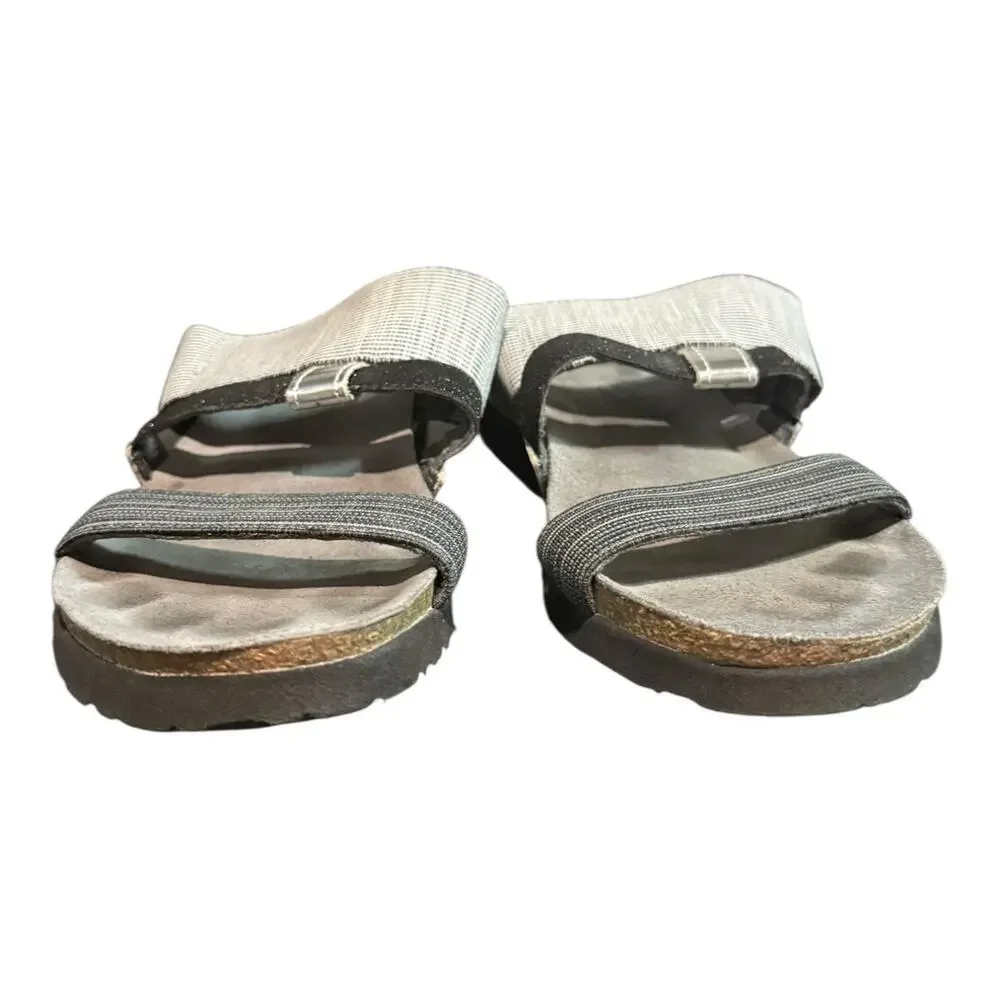 Naot Women’s Brenda Gray Wedge Sandals Size 40 US 9 Comfort Casual Slip On Shoe